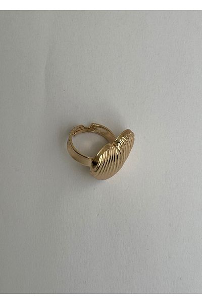KİLİGİSTANBUL Striped Heart Ring 2.50 cm
