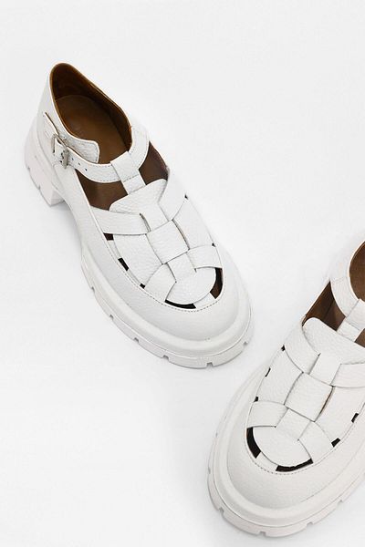 NILUFARR Pantofi de damă Emma White din piele naturală