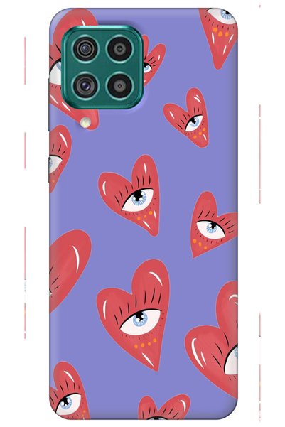 WANNA PROTECT Samsung M32 Lilac Velvet Heart Eye Girl Power Patterned Silicon...