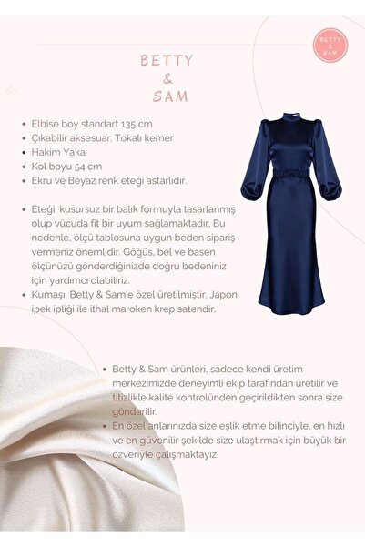 BETTY & SAM Berthe Hakim Yaka Ekru Uzun Nişan Elbisesi