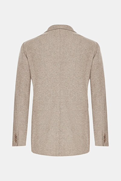 W Collection Beige Buttoned Wool Jacket