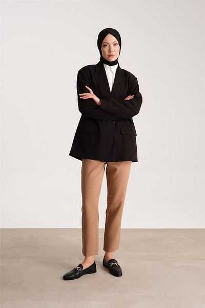 Armine Pantaloni cu talie înaltă Camel Morcov - Ort2518