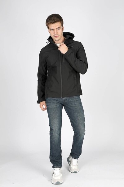 Lee Cooper جديد نيرون رجالي بغطاء رأس معطف أسود