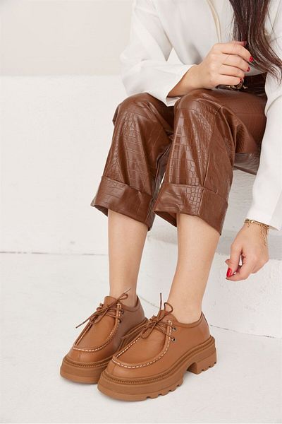 NILUFARR Gabriel Tan Genuine Leather Women's Loafer