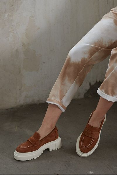 NILUFARR Γυναικείο Loafer Matilda Tan Suede Γνήσιο δέρμα