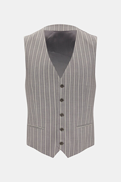 W Collection Gray Buttoned Cotton/Wool Vest