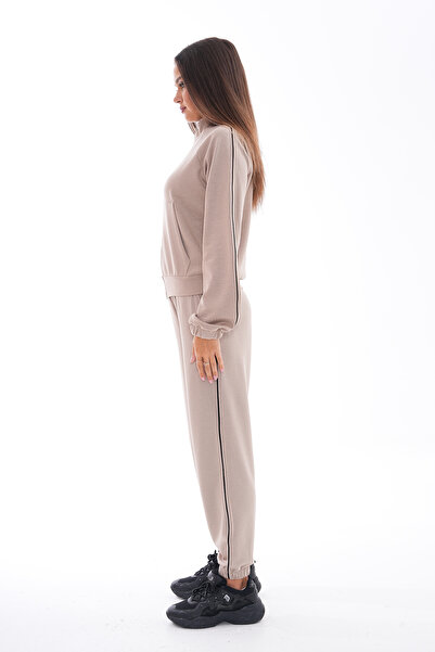 BİKELİFE Women's Stripe Detailed Zippered Tracksuit Set