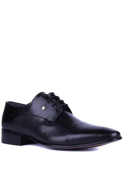 Fosco Men's Classic Black Genuine Leather Shoes - 2239 6964