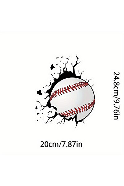 Choice ملصق ثلاثي الأبعاد مقاوم للماء بتصميم كرة بيسبول مكسورة، مقاس 20×24.8 ...