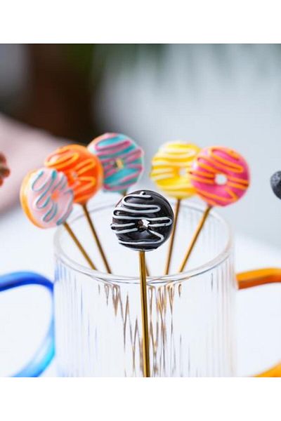 ACAR Set of 6 Gold Donut Coffee Spoons