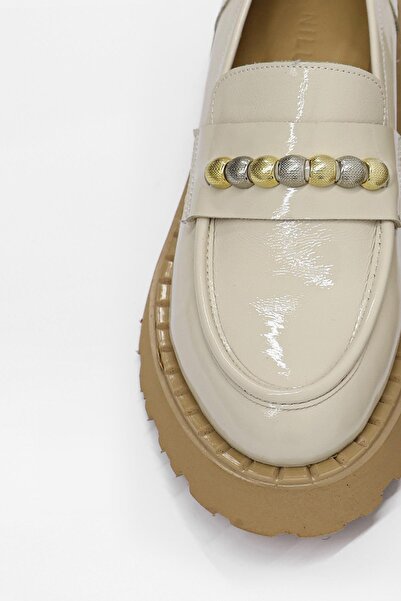 NILUFARR Букле Беж Руган Натуральна шкіра Жіночі лофери