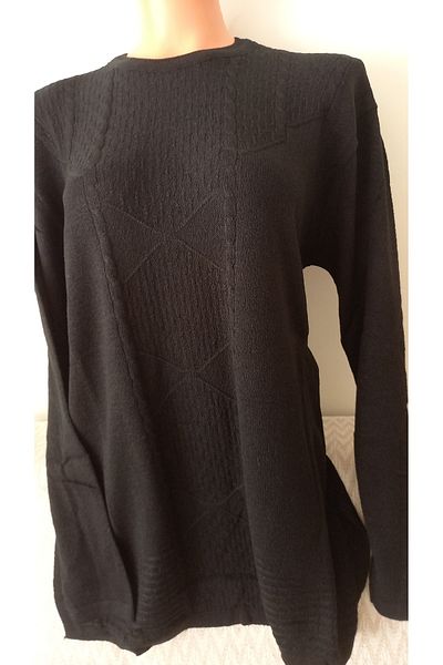 Anne Er Clothing Mother Knitwear Sweater Long-Sleeved Crew Neck Black