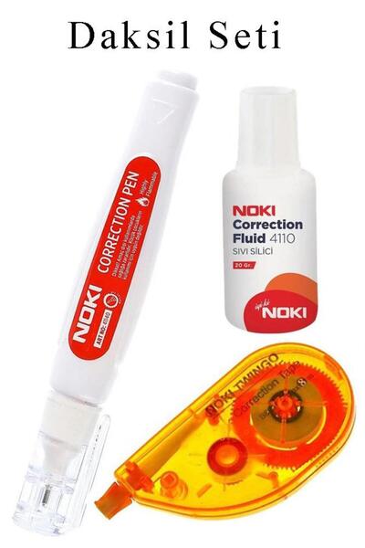 Artlantis Daksil Seti 3 lü 1 Paket Noki Şerit Kalem ve Sıvı Fırçalı Silici Dü...