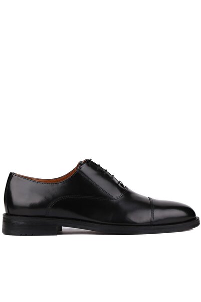 Shoetyle - Black Open Leather Lace-Up Men's Classic Shoes 250-2030