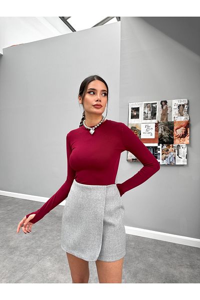 ESRAHELVACI Gray Front Layer Mini Skirt