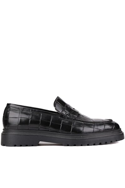 Shoetyle - Black Croco Leather Eva Sole Men's Classic Shoes 250-2371