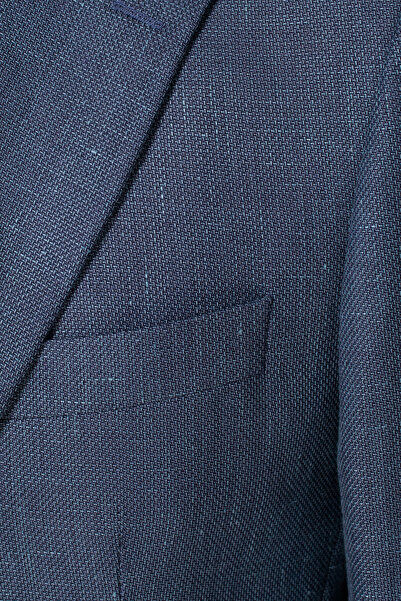 W Collection Linen Wool Jacket with Petroleum Buttons