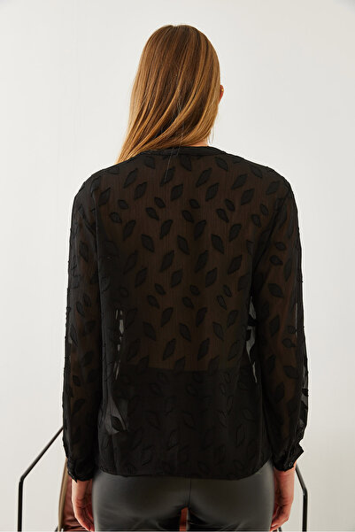 Bianco Lucci Women's Semi Sheer Tasseled Shirt Mbms042 60501042