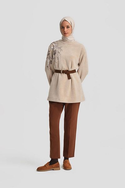 Armine Pantaloni cu urme de călcat maro amarui - 24k2710