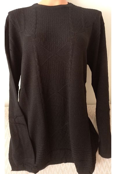 Anne Er Clothing Mother Knitwear Sweater Long-Sleeved Crew Neck Black