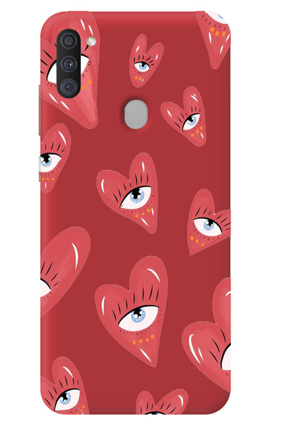 WANNA PROTECT Samsung M11 Red Velvet Inside Heart Eye Girl Power Patterned Si...