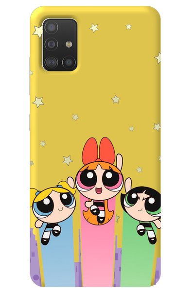 WANNA PROTECT Samsung M51 Yellow Inner Velvet Puff Girl Power Patterned Silic...
