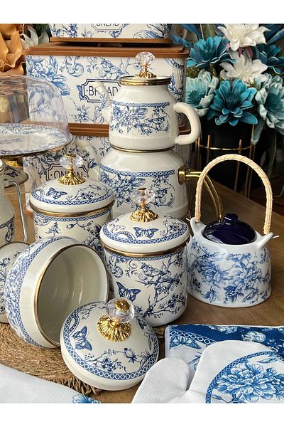 ROSSEV Blue Enamel Kitchen Set 13 Pieces