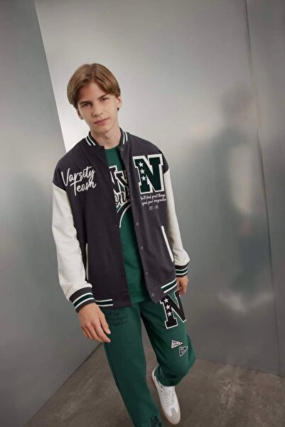 DeFacto C7226 Model Crew Neck Bomber Cardigan