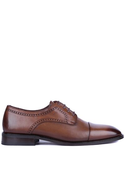 Fosco Men's Classic Genuine Leather Shoes Tan - 9754 6957