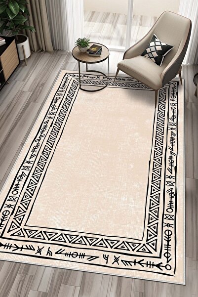 West Home سجادة مطبخ بيج مطبوعة قابلة للغسل ومضادة للانزلاق ومضادة للبقع وسجا...