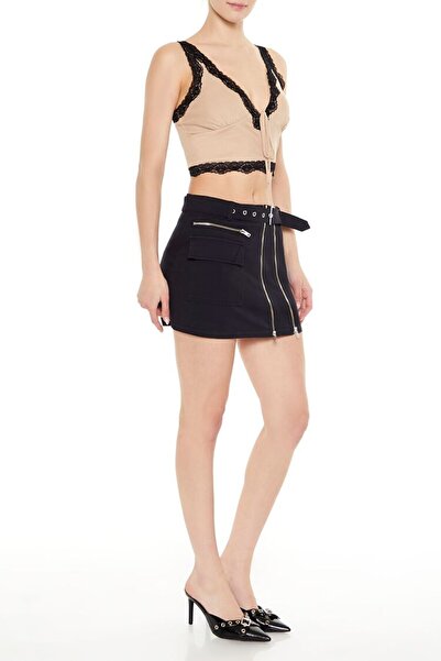 Forever 21 Kemer Detaylı Fermuarlı Mini Etek