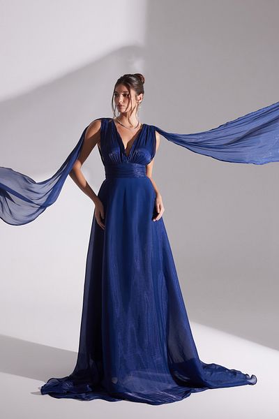 BETTY & SAM Emily Dark Blue Floused Night Dress