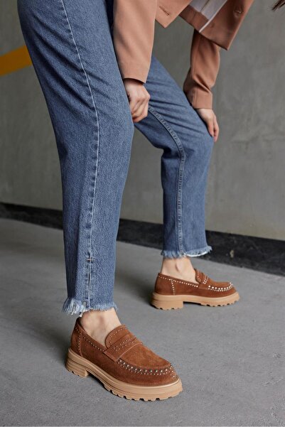 NILUFARR Rosy Taba Справжній замшевий жіночий лофер з ремінцем