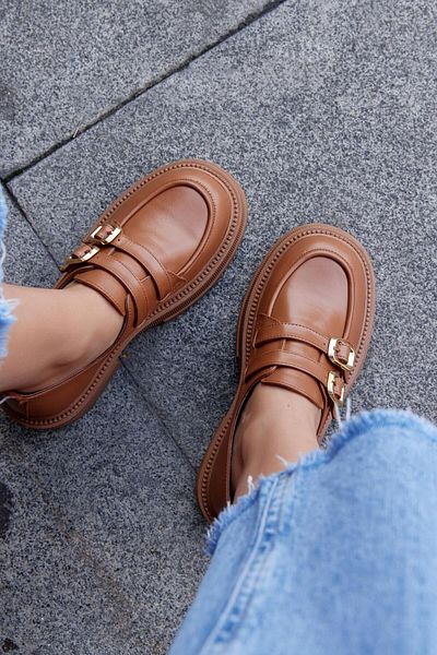 NILUFARR Belly Tan Genuine Leather Thick Soled Women's Loafer