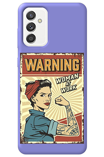 WANNA PROTECT حافظة هاتف سامسونج جالاكسي S24 بلس من السيليكون بنمط تحذير فتاة...