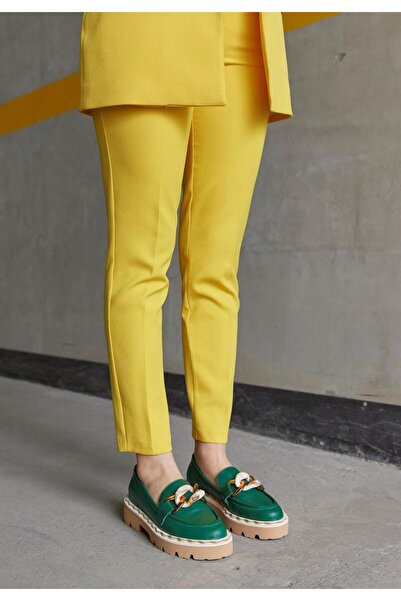 NILUFARR Ladonna Зелені жіночі лофери з натуральної шкіри