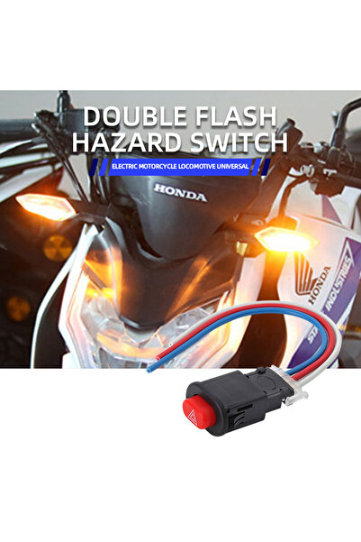 Choice مفتاح فلاش مزدوج للدراجات النارية زر مفتاح ضوء الخطر تحذير فلاش سكوتر مركبة كهربائية ...