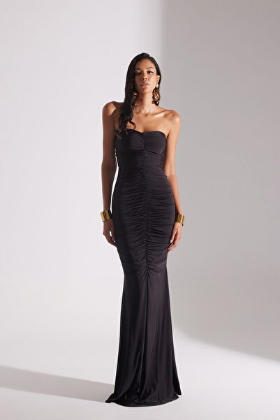 BETTY & SAM Černé šaty Adeline Fish bez ramínek