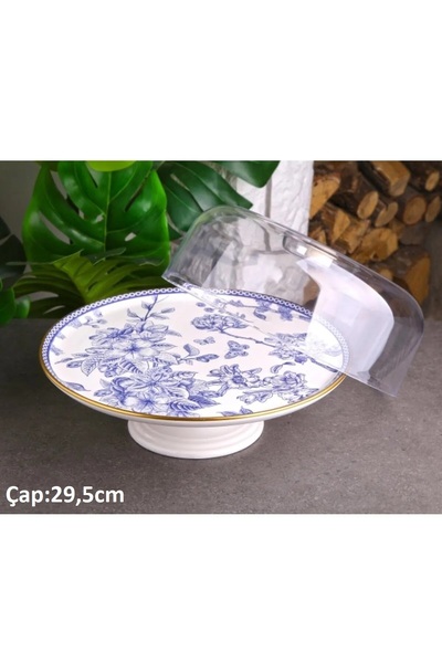 Pinkev Butterfly 20 Parça Seramik Pasta Sunum Tabağı Takımı Seti - Kup118s