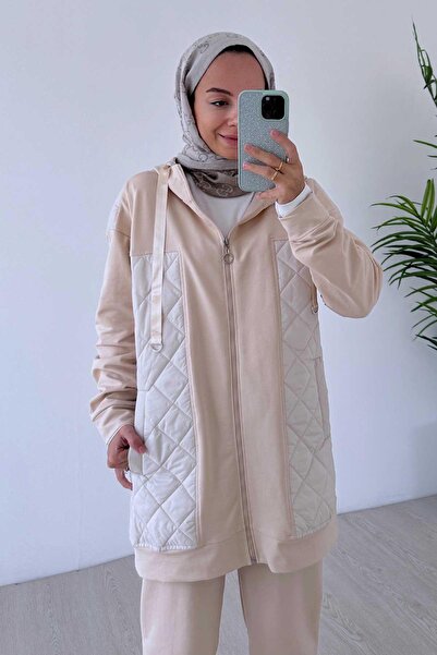 Ka Hijab Beige Quilted Hijab Set of 2 - Two Thread