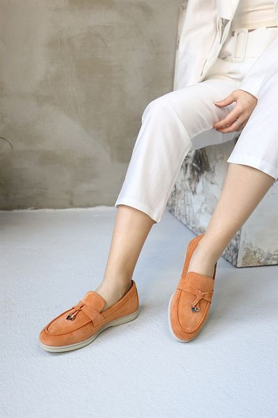 NILUFARR Lou Orange Genuine Suede Women's Casual Shoes