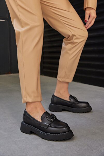 NILUFARR Becky Чорні жіночі лофери з натуральної шкіри