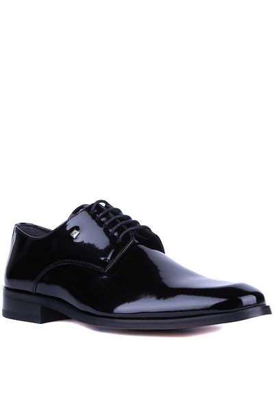 Fosco Men's Classic Black Patent Leather Shoes - 8003 6961