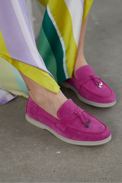 NILUFARR Lou Pink Suede Genuine Suede Women's Casual Shoes