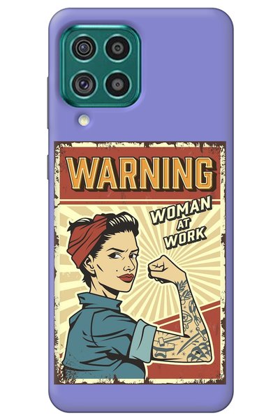 WANNA PROTECT Samsung M33 Lilac Velvet Warnıng Girl Power Patterned Silicone ...