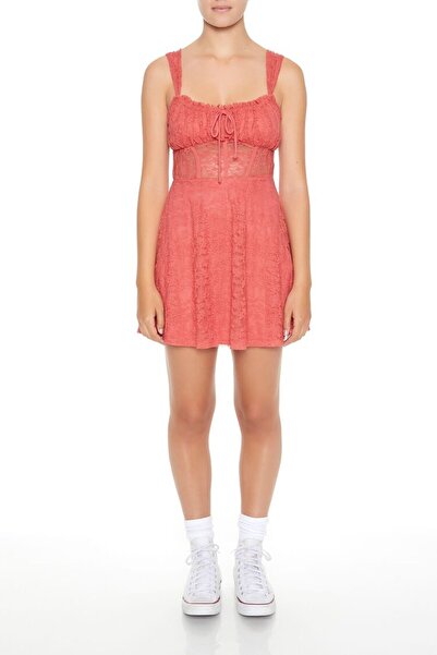 Forever 21 Dantel Detaylı Mini Elbise