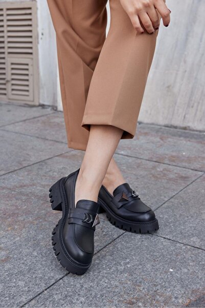 NILUFARR Дамски мокасини Georgiana от естествена кожа в черно