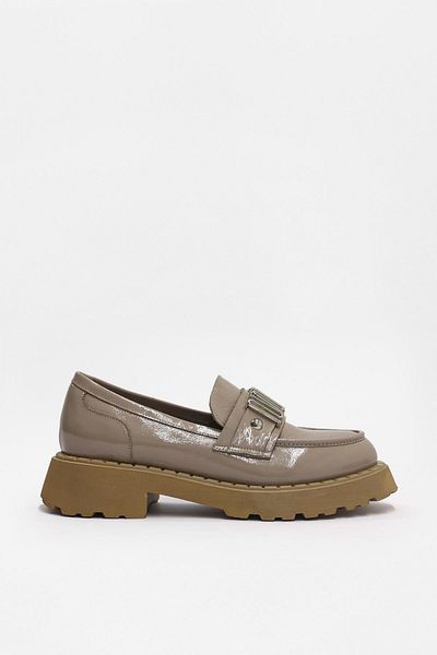 NILUFARR Γυναικείο Loafer Dashiel Mink λουστρίνι από γνήσιο δέρμα