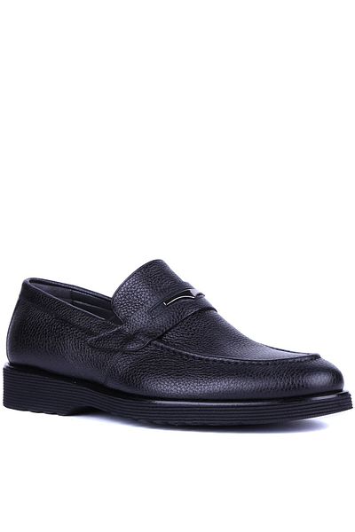 Fosco Men's Casual Black Genuine Leather Shoes - 2893 - 6939