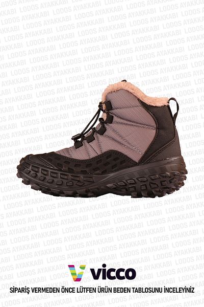 Vicco Tiger Model Furry Light Orthopedic Boy's Black Snow Boots
